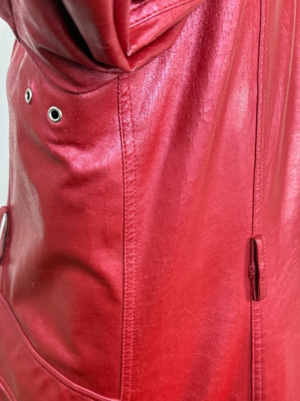 Burberry Red Hooded Trench Coat - Picture 8 of 8